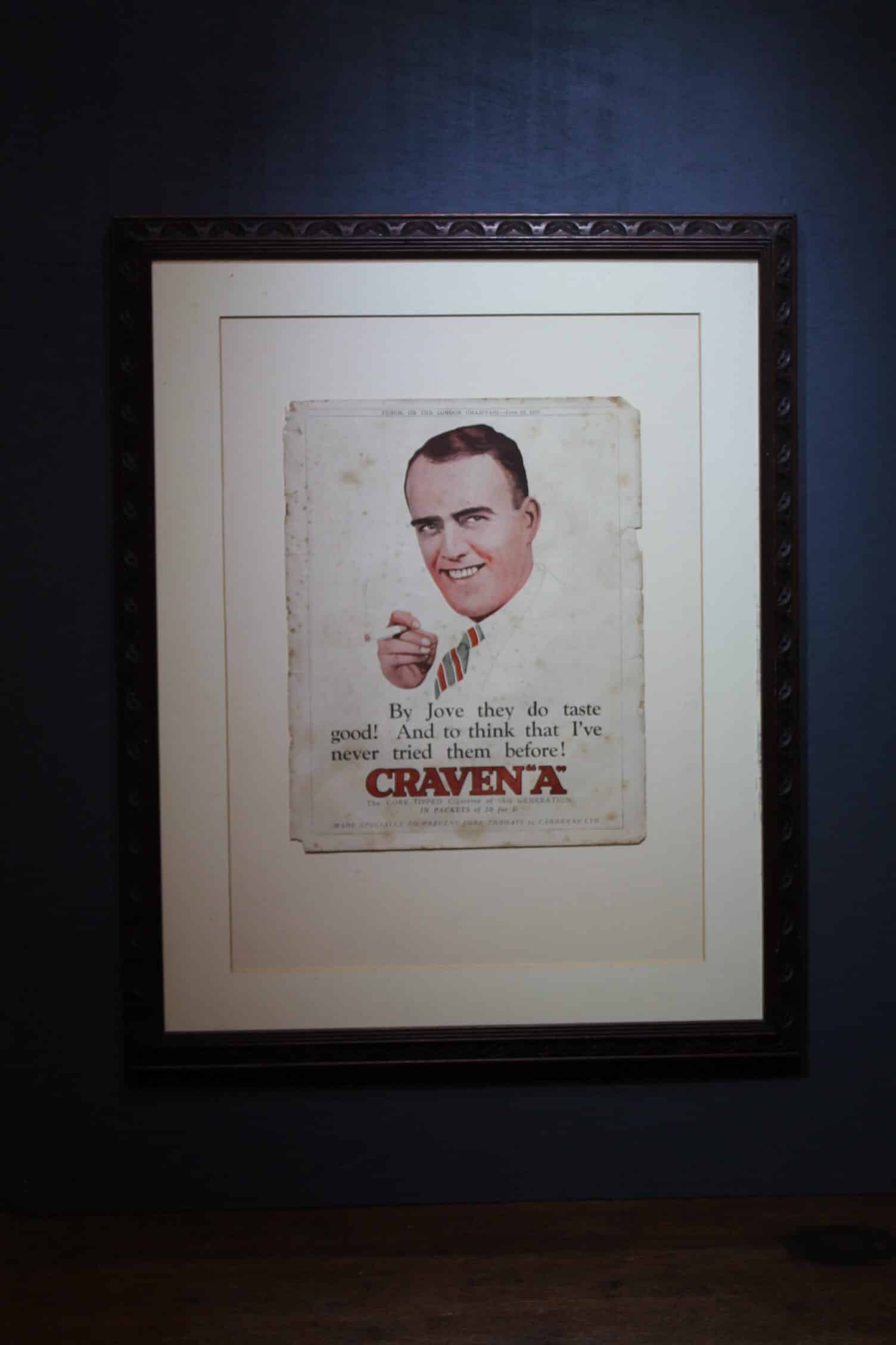 Cigarette advertising poster. 1920's era
