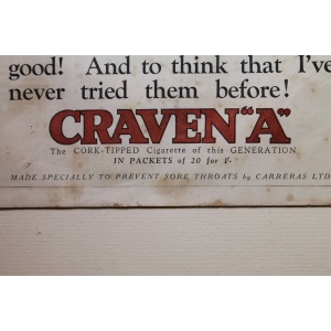 Cigarette advertising poster. 1920's era
