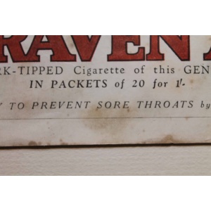 Cigarette advertising poster. 1920's era