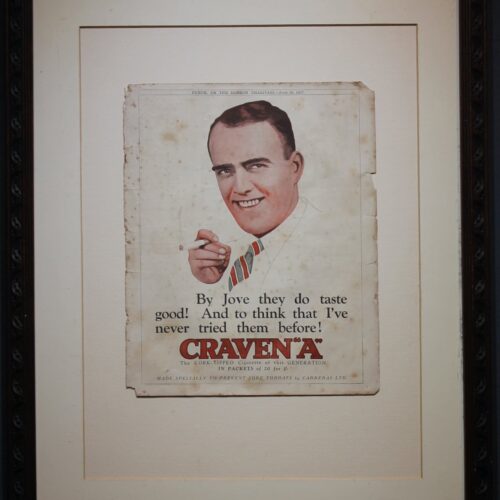 Cigarette advertising poster. 1920's era