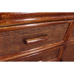 Vintage Rattan & Faux Bamboo Sideboard