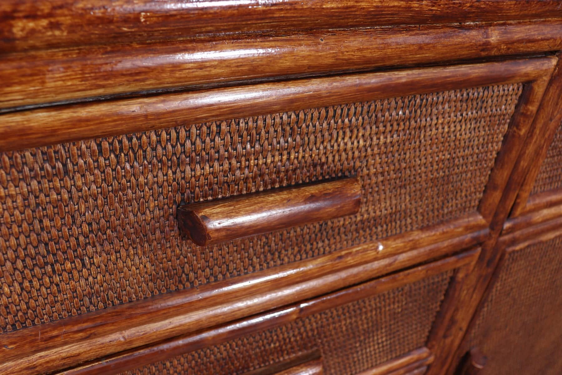 Vintage Rattan & Faux Bamboo Sideboard