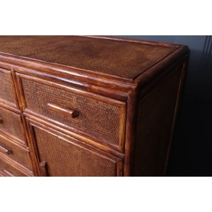 Vintage Rattan & Faux Bamboo Sideboard