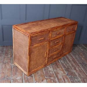 Vintage Rattan & Faux Bamboo Sideboard