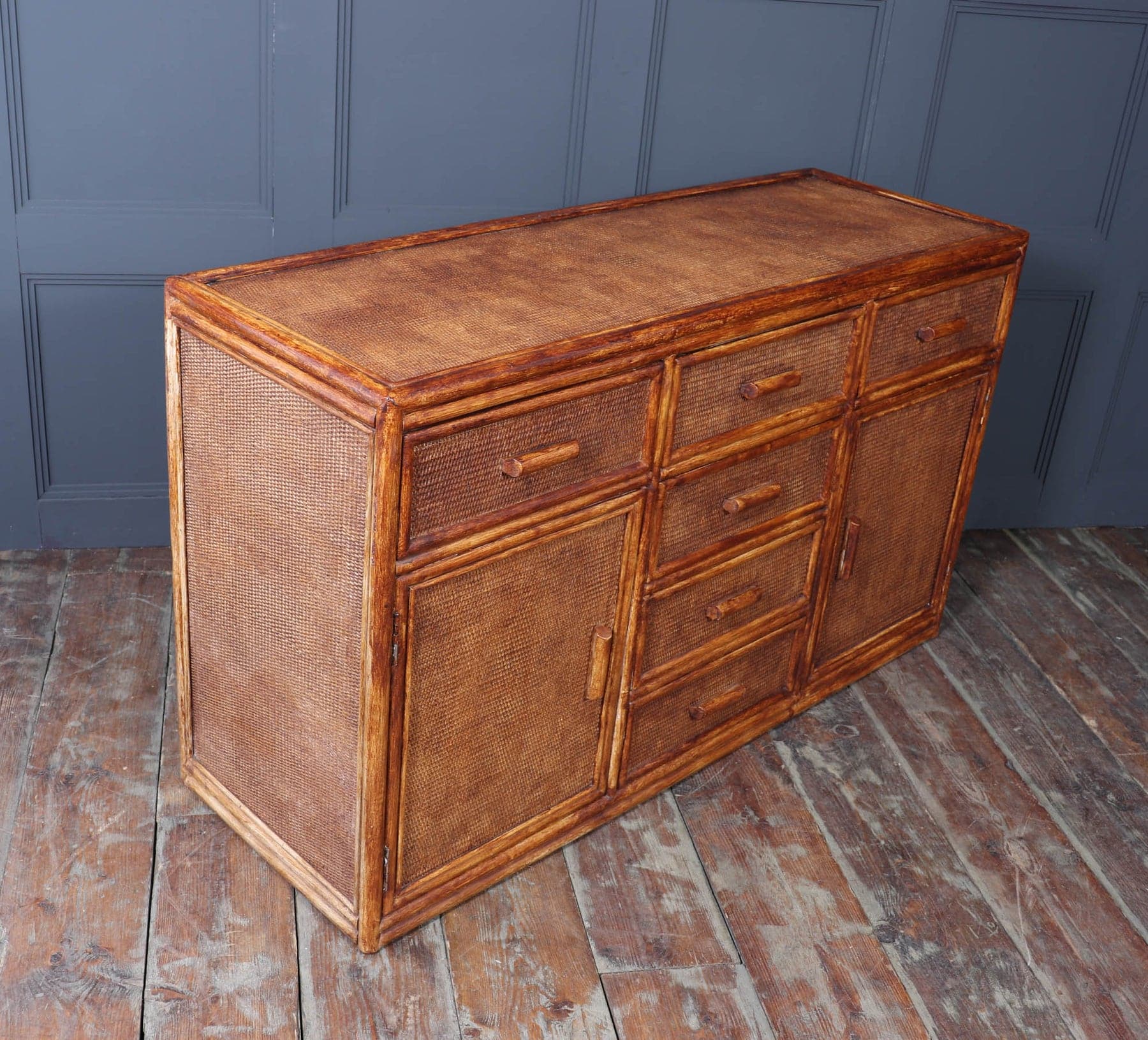 Vintage Rattan & Faux Bamboo Sideboard