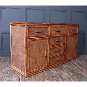 Vintage Rattan & Faux Bamboo Sideboard