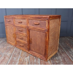 Vintage Rattan & Faux Bamboo Sideboard