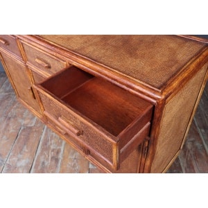 Vintage Rattan & Faux Bamboo Sideboard