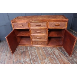 Vintage Rattan & Faux Bamboo Sideboard