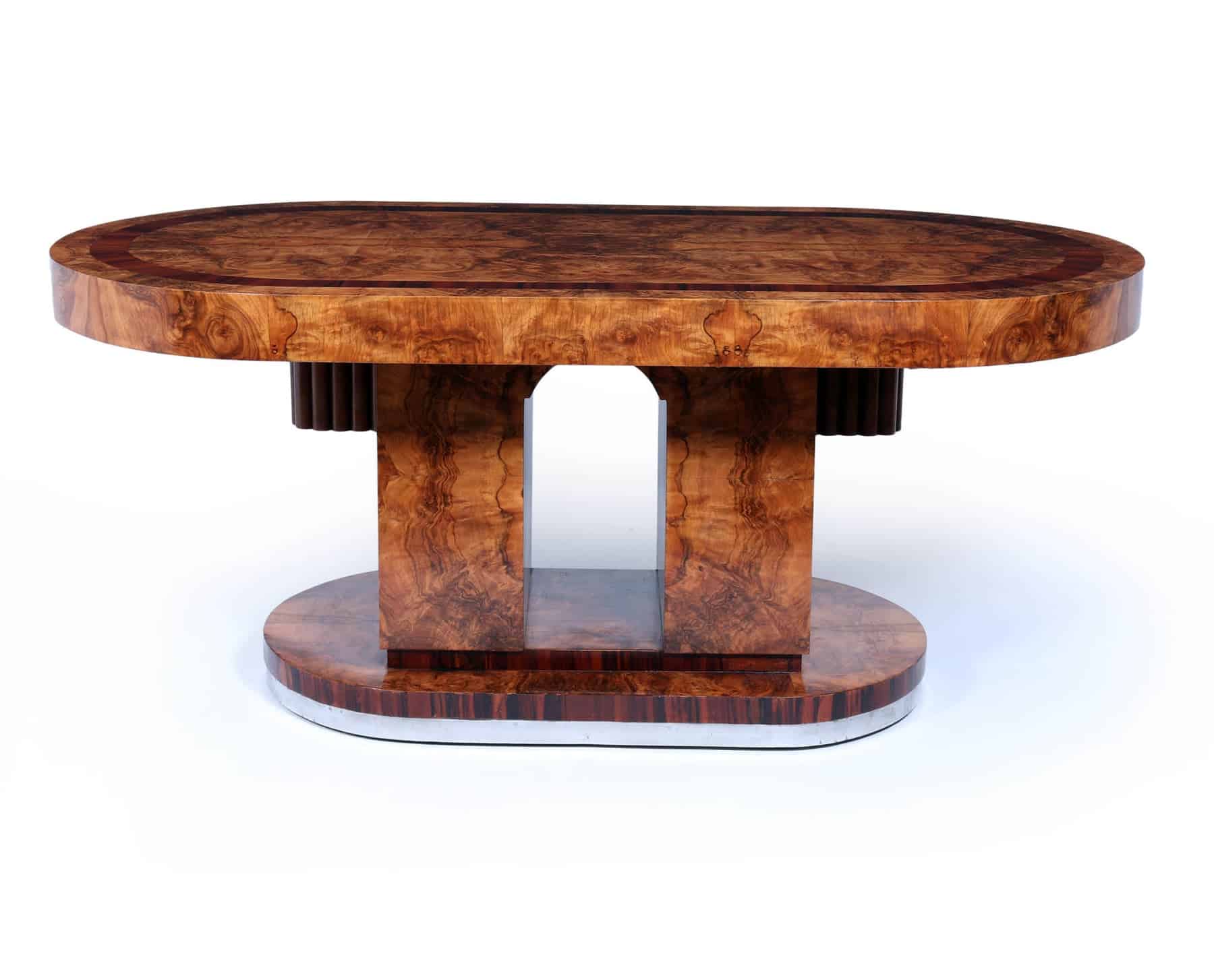 Stunning Italian Walnut Art Deco Dining Table C1930