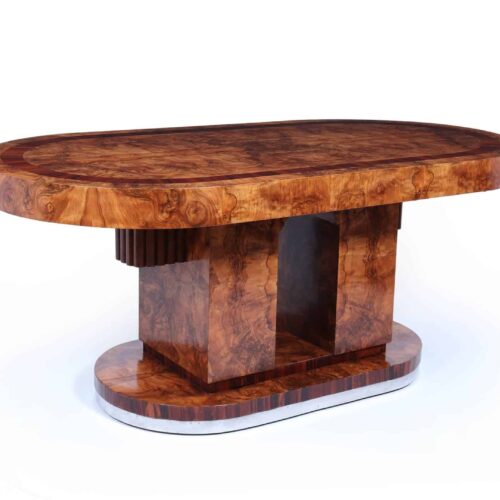 Stunning Italian Walnut Art Deco Dining Table C1930
