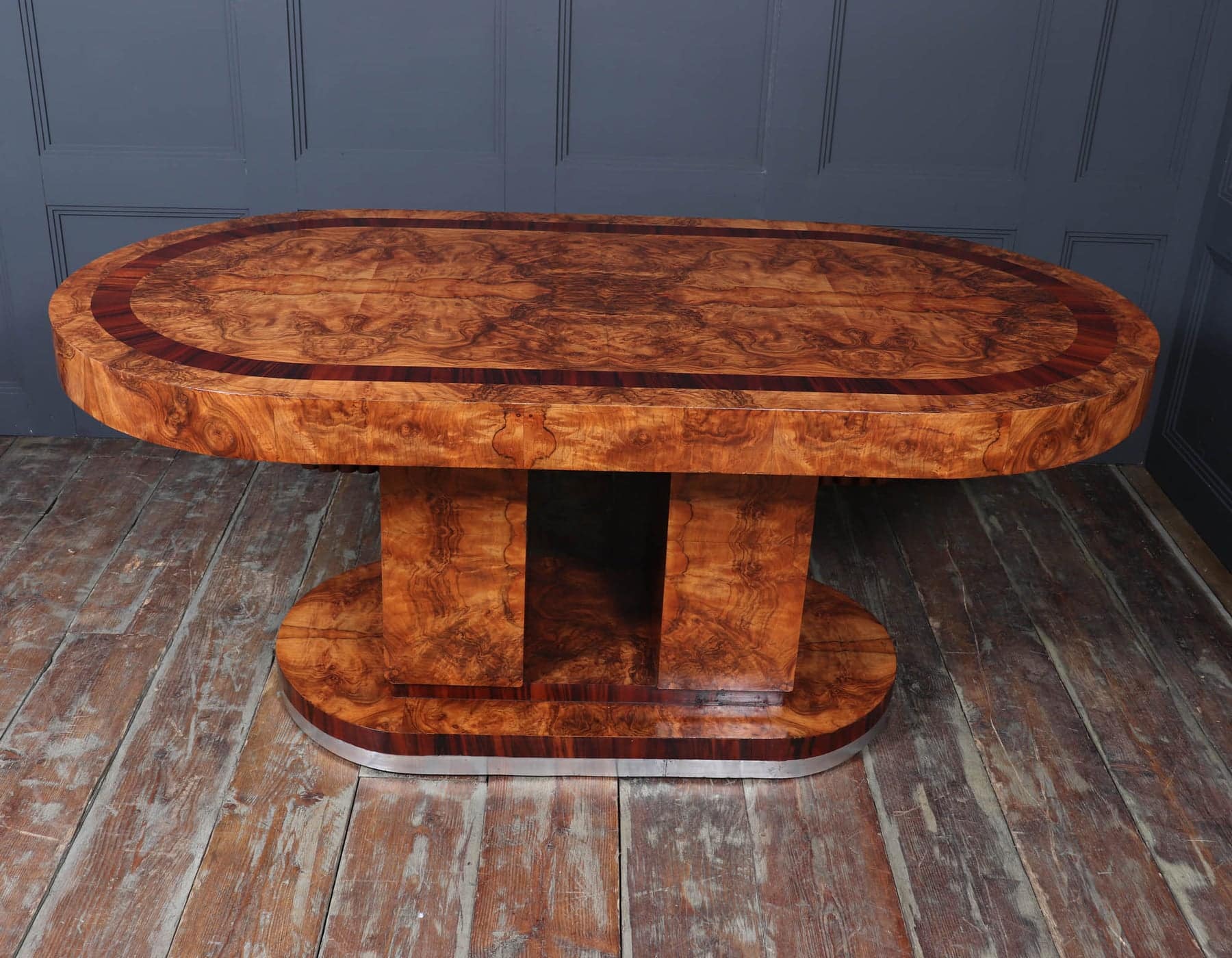Stunning Italian Walnut Art Deco Dining Table C1930