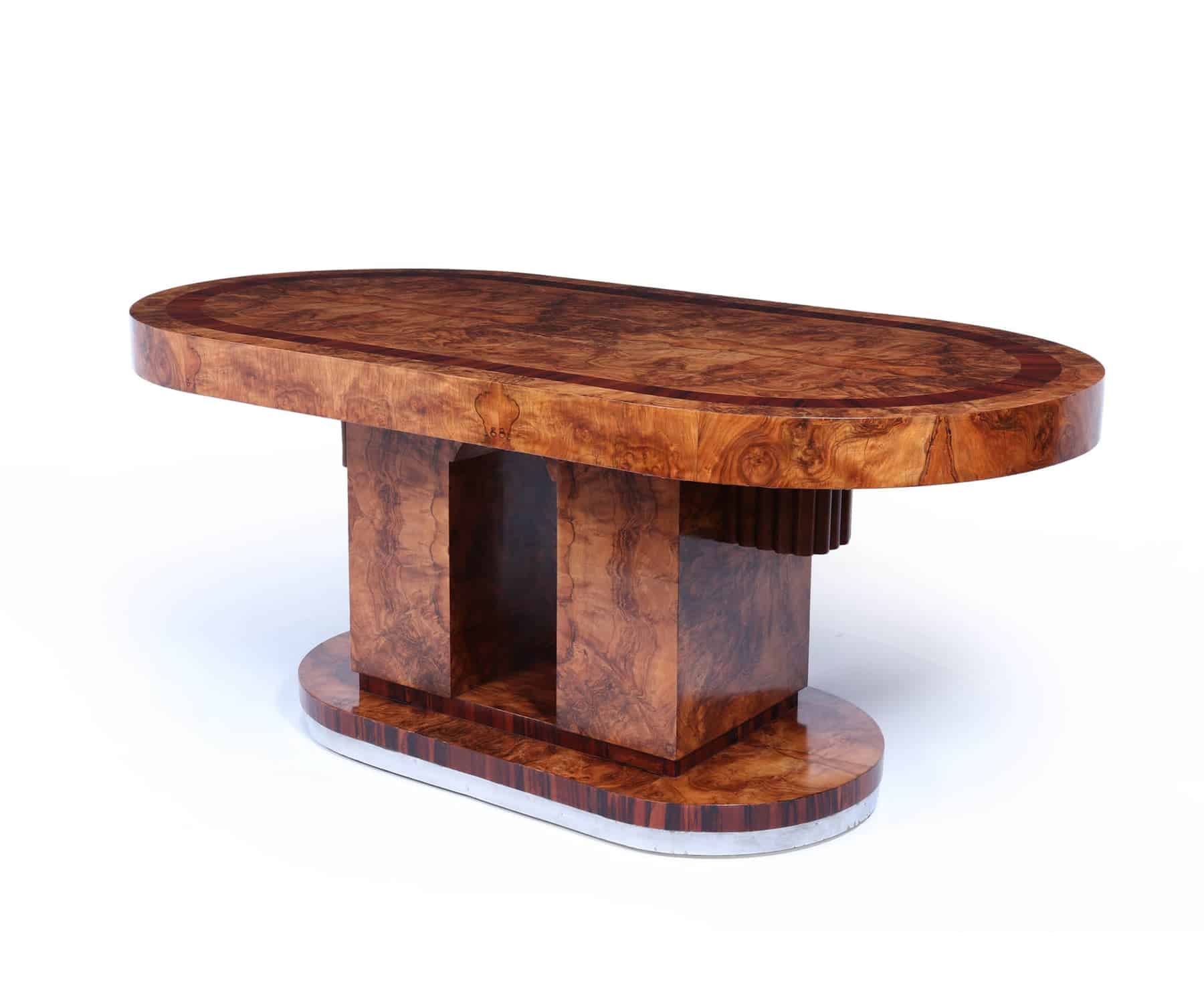 Stunning Italian Walnut Art Deco Dining Table C1930