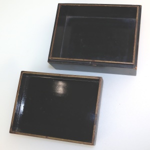 An antique Japanese black lacquer and gilt Card / Trinket Box C.1900
