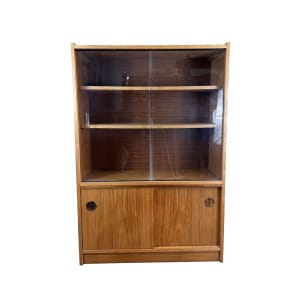 Mid Century Teak Glass Display Cabinet
