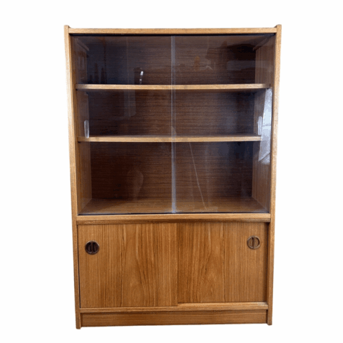 Mid Century Teak Glass Display Cabinet