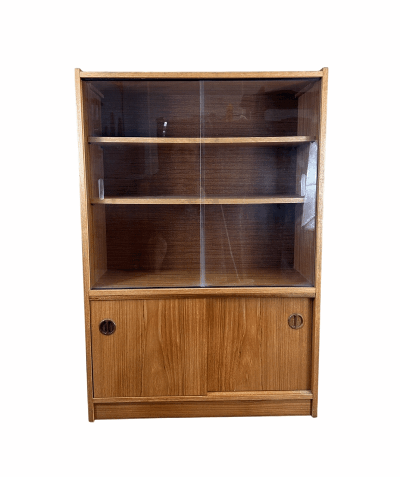 Mid Century Teak Glass Display Cabinet