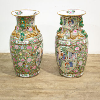 Pair of Large Qing Style Chinese Vases