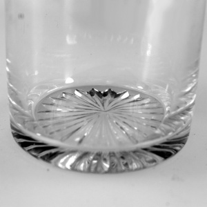 An antique novelty English solid silver & blown glass Whiskey Noggin C.1908