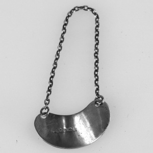 An antique novelty English solid silver & blown glass Whiskey Noggin C.1908