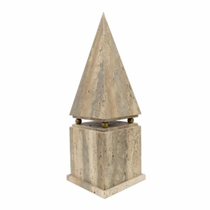Pair of Italian Minimalist Roman Travertine Obelisk, Italy, 1970 - Image 3