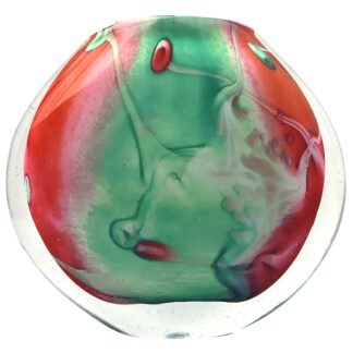 A large & heavy hand-blown French art glass Vase by Jean-Michel Operto C.20thC