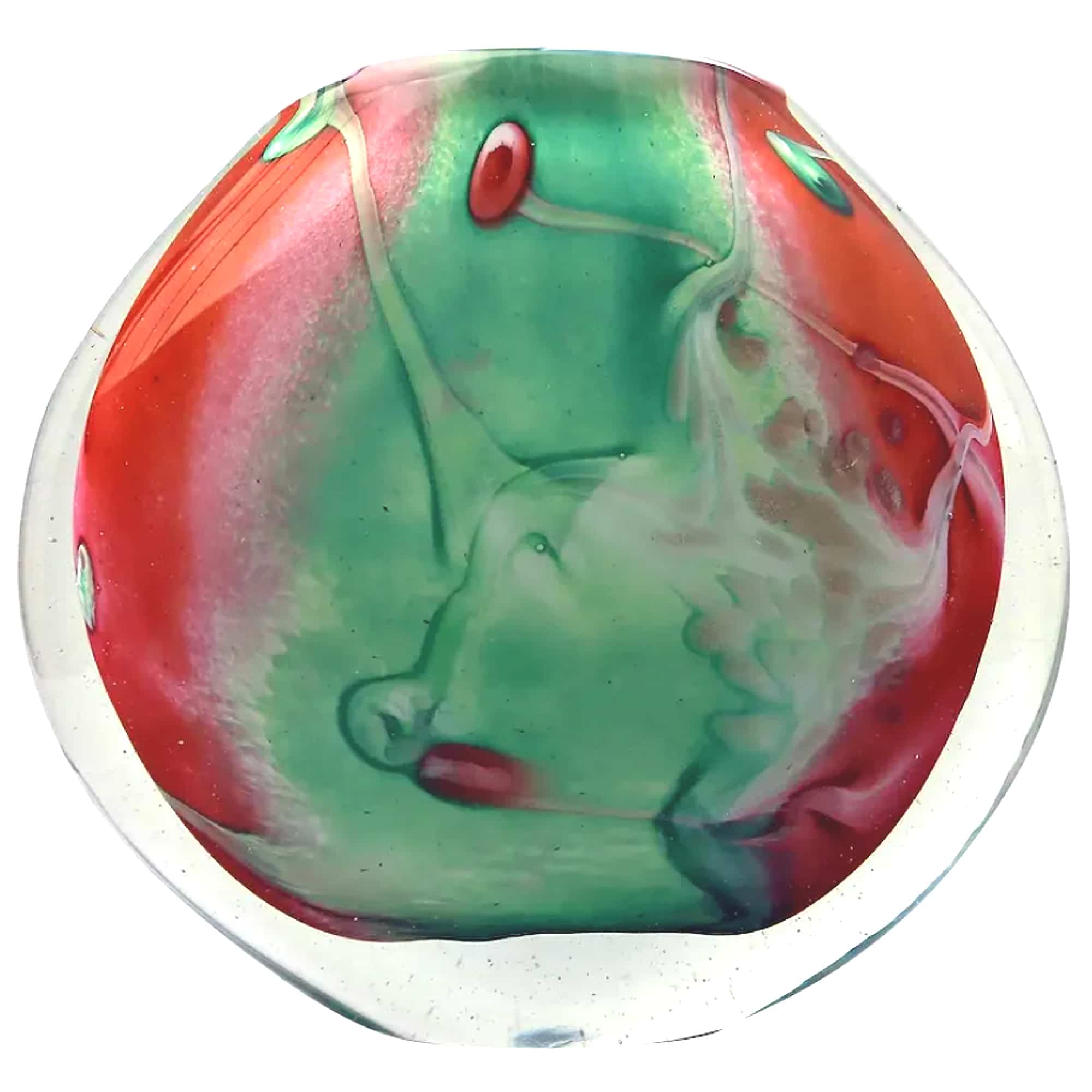 A large & heavy hand-blown French art glass Vase by Jean-Michel Operto C.20thC