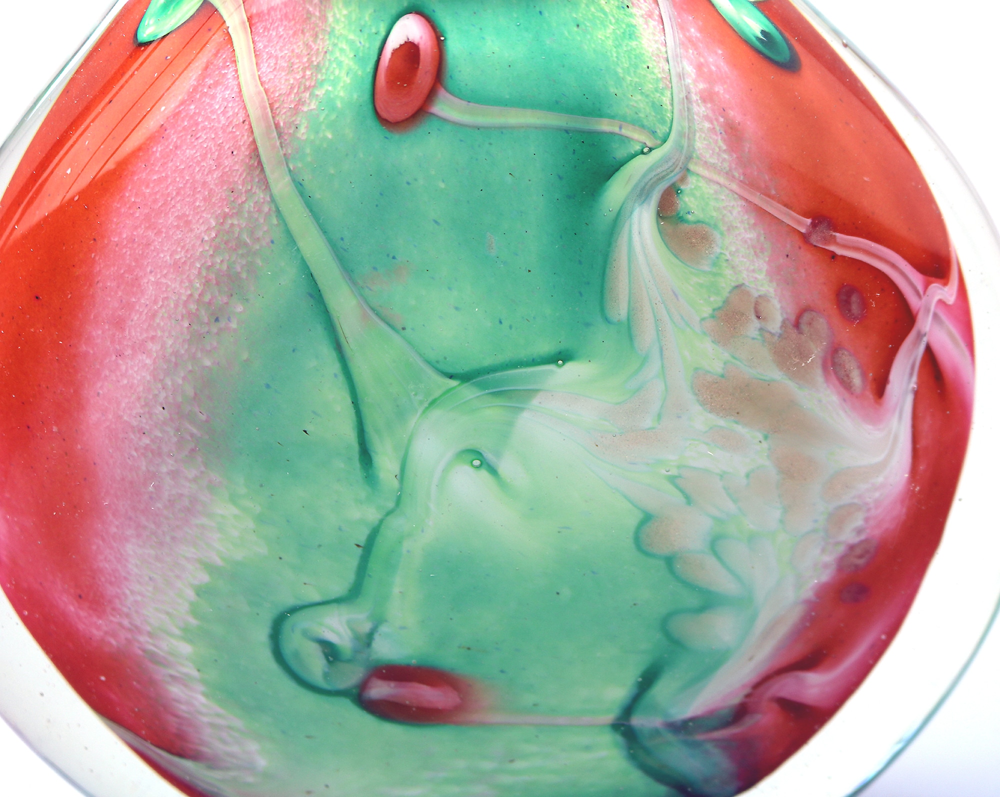 A large & heavy hand-blown French art glass Vase by Jean-Michel Operto C.20thC