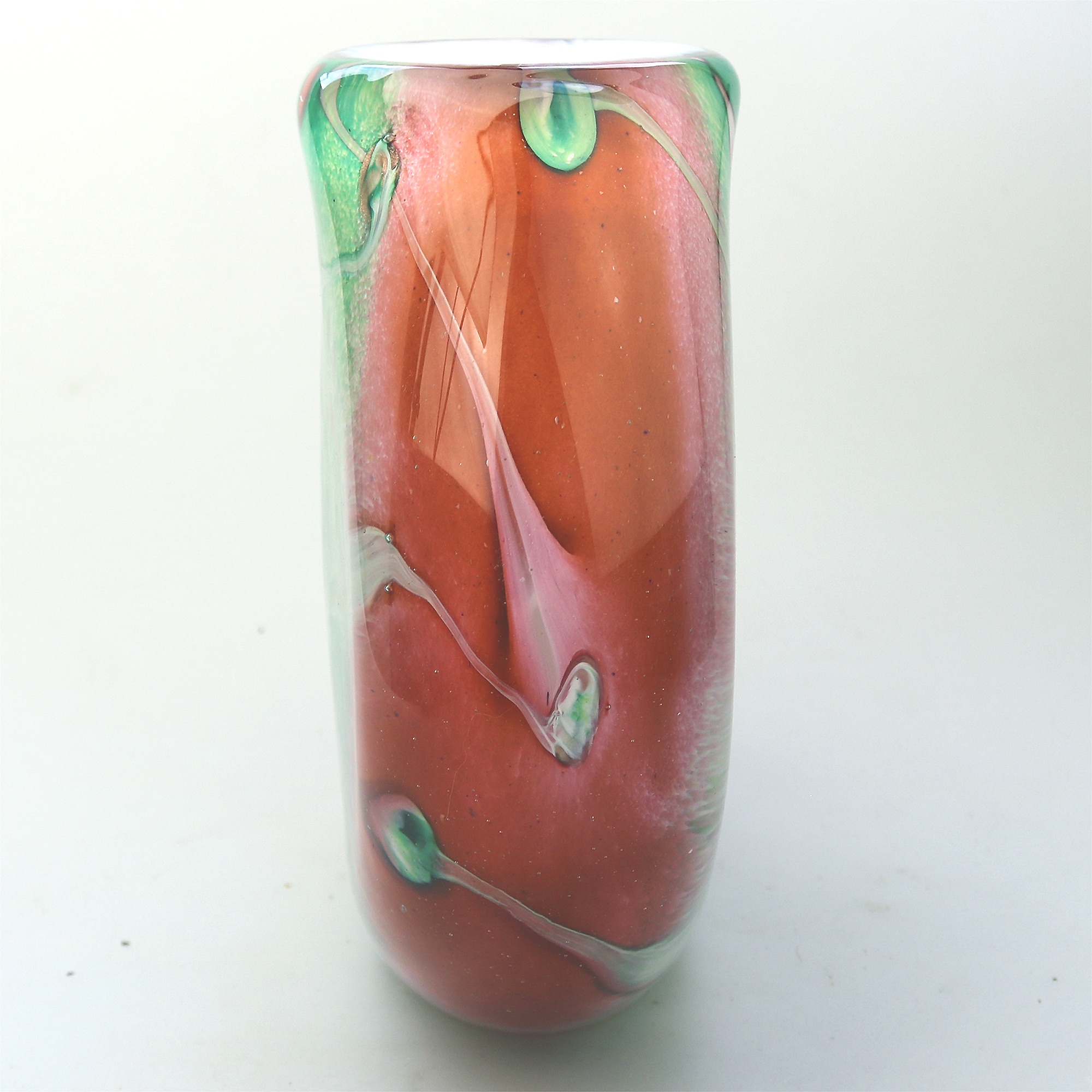 A large & heavy hand-blown French art glass Vase by Jean-Michel Operto C.20thC