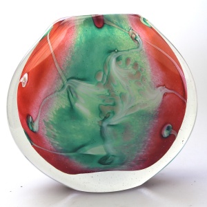 A large & heavy hand-blown French art glass Vase by Jean-Michel Operto C.20thC