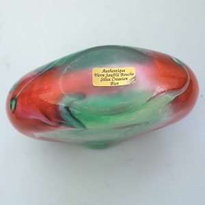 A large & heavy hand-blown French art glass Vase by Jean-Michel Operto C.20thC