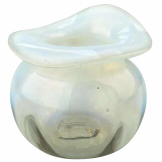 A small Art Nouveau James Powell opal art glass inverted-rim organic Vase C.1890