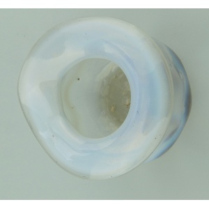 A small Art Nouveau James Powell opal art glass inverted-rim organic Vase C.1890