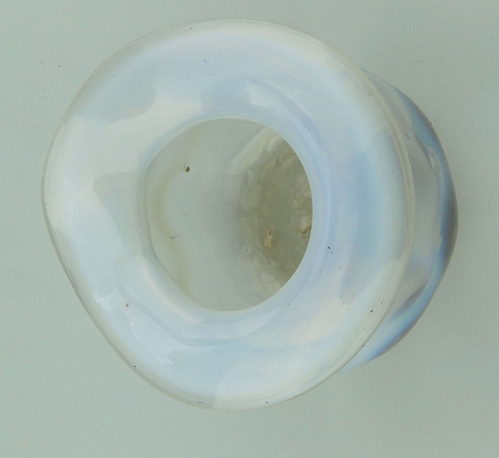 A small Art Nouveau James Powell opal art glass inverted-rim organic Vase C.1890