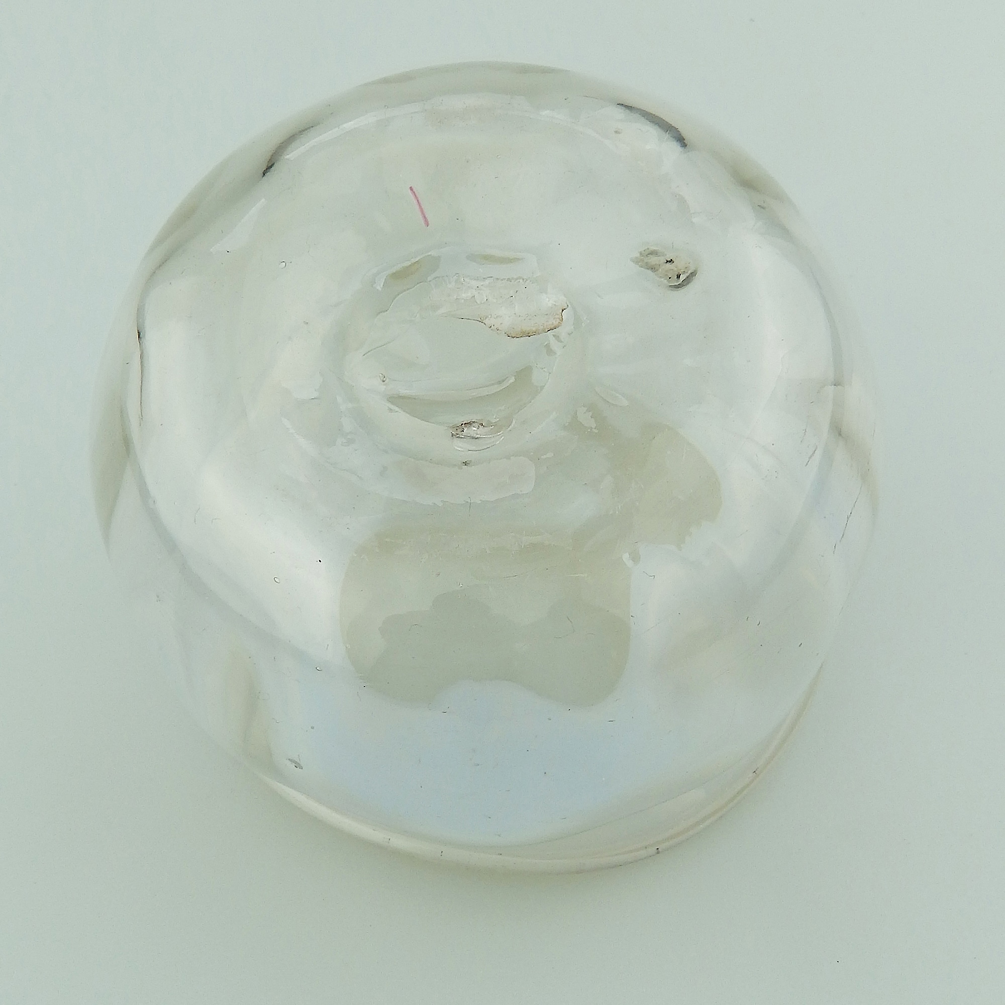 A small Art Nouveau James Powell opal art glass inverted-rim organic Vase C.1890