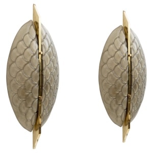 Pair of Modern Italian Murano Glass and Brass Sconces