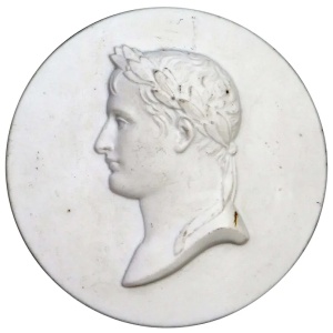Antique Paris biscuit porcelain commemorative portrait miniature Napoleon 1 1804