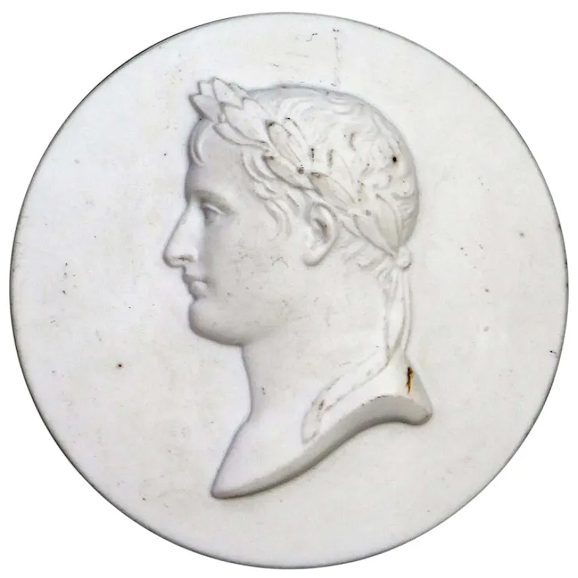 Antique Paris biscuit porcelain commemorative portrait miniature Napoleon 1 1804