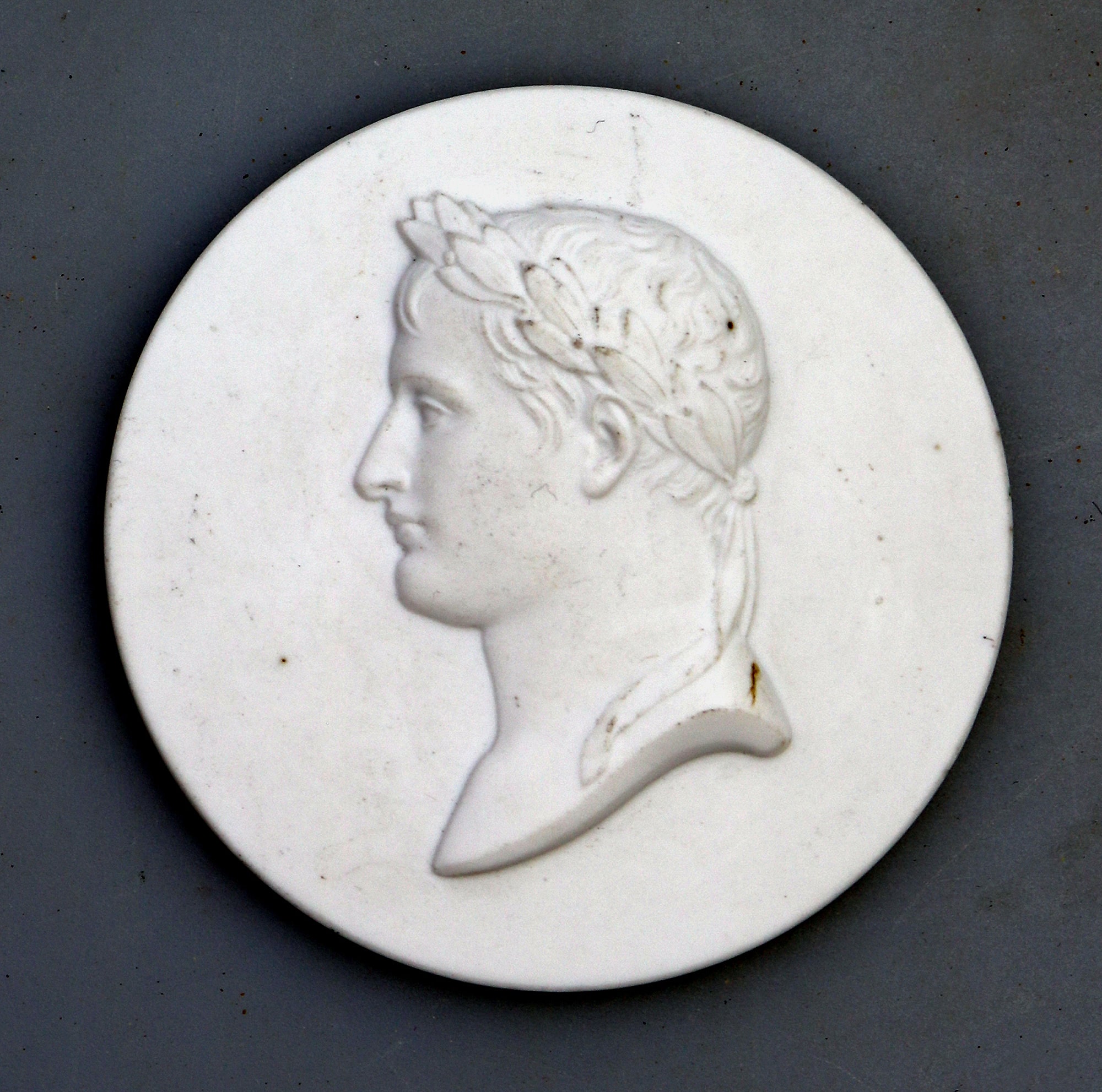 Antique Paris biscuit porcelain commemorative portrait miniature Napoleon 1 1804