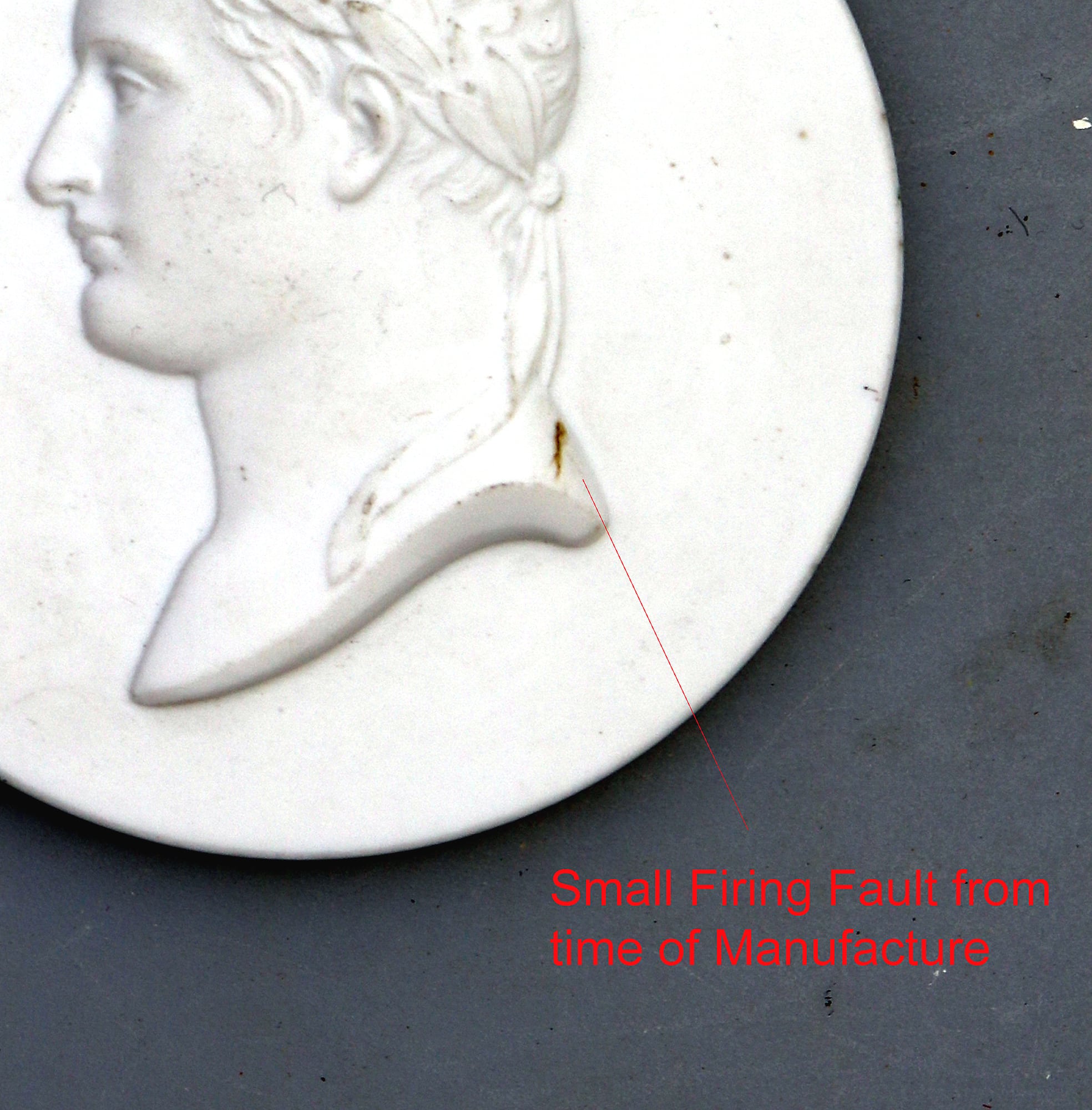 Antique Paris biscuit porcelain commemorative portrait miniature Napoleon 1 1804
