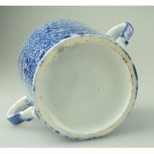An antique Georgian pearlware Spode Pottery B&W transferware Loving Cup C.1810