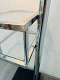 Vintage Italian Twin Shelf Angled Chrome Floor Lamp, 1970s