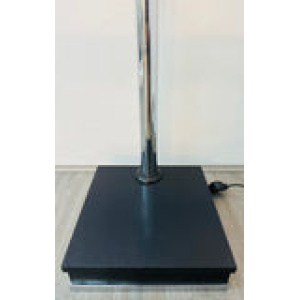 Vintage Italian Twin Shelf Angled Chrome Floor Lamp, 1970s
