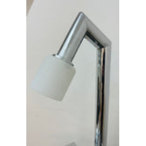 Vintage Italian Twin Shelf Angled Chrome Floor Lamp, 1970s