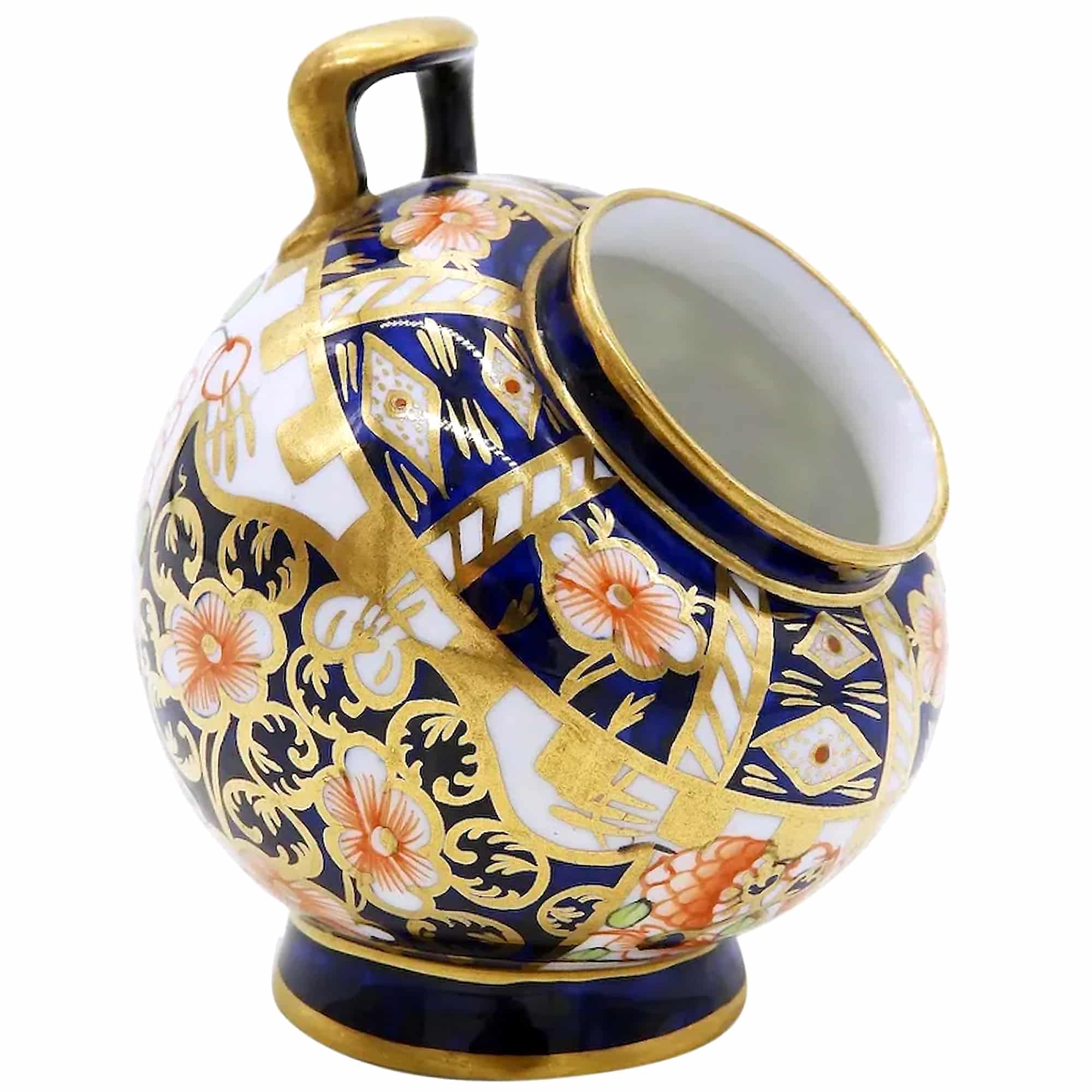 Antique English novelty Imari Royal Crown Derby porcelain Miniature Vase C.1920