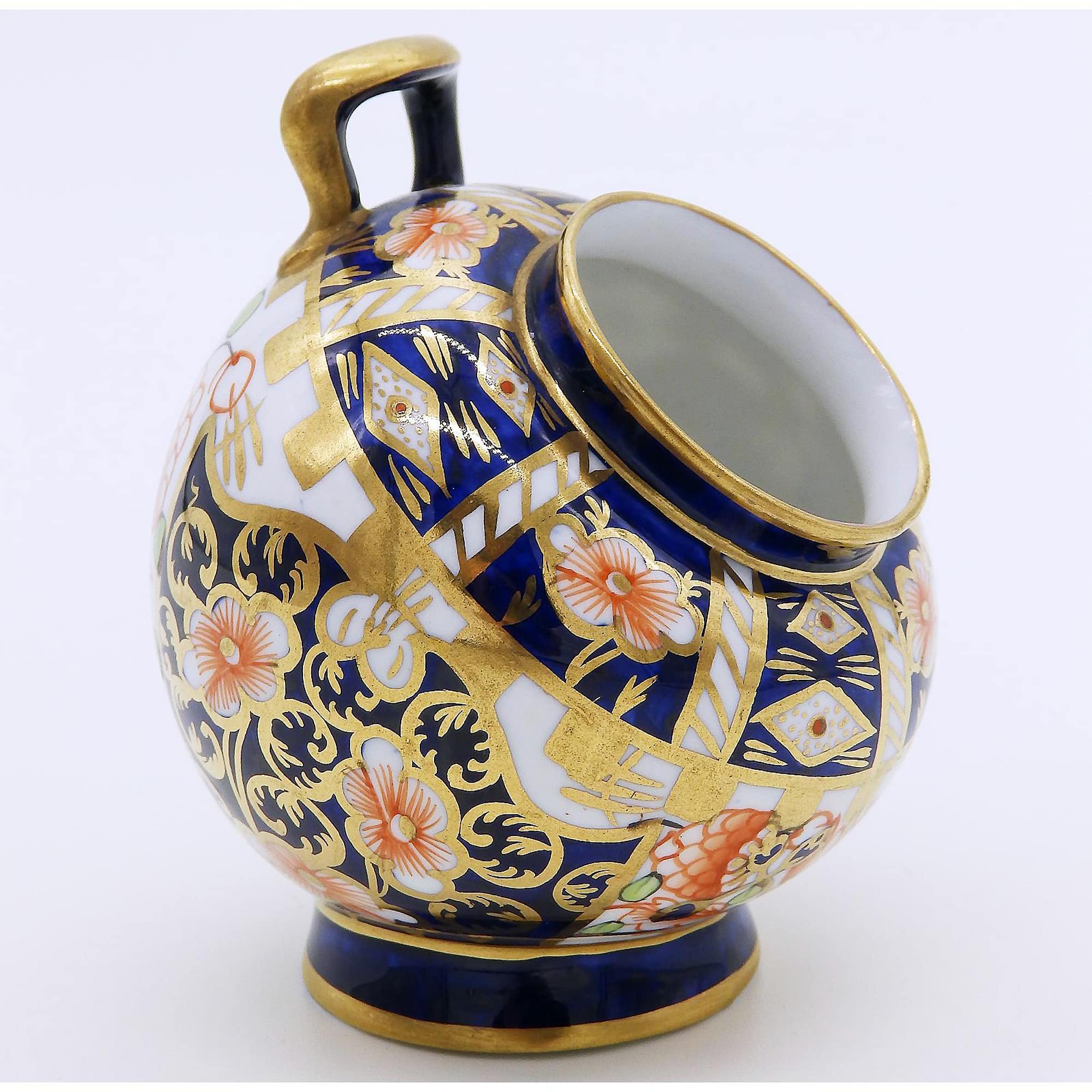 Antique English novelty Imari Royal Crown Derby porcelain Miniature Vase C.1920