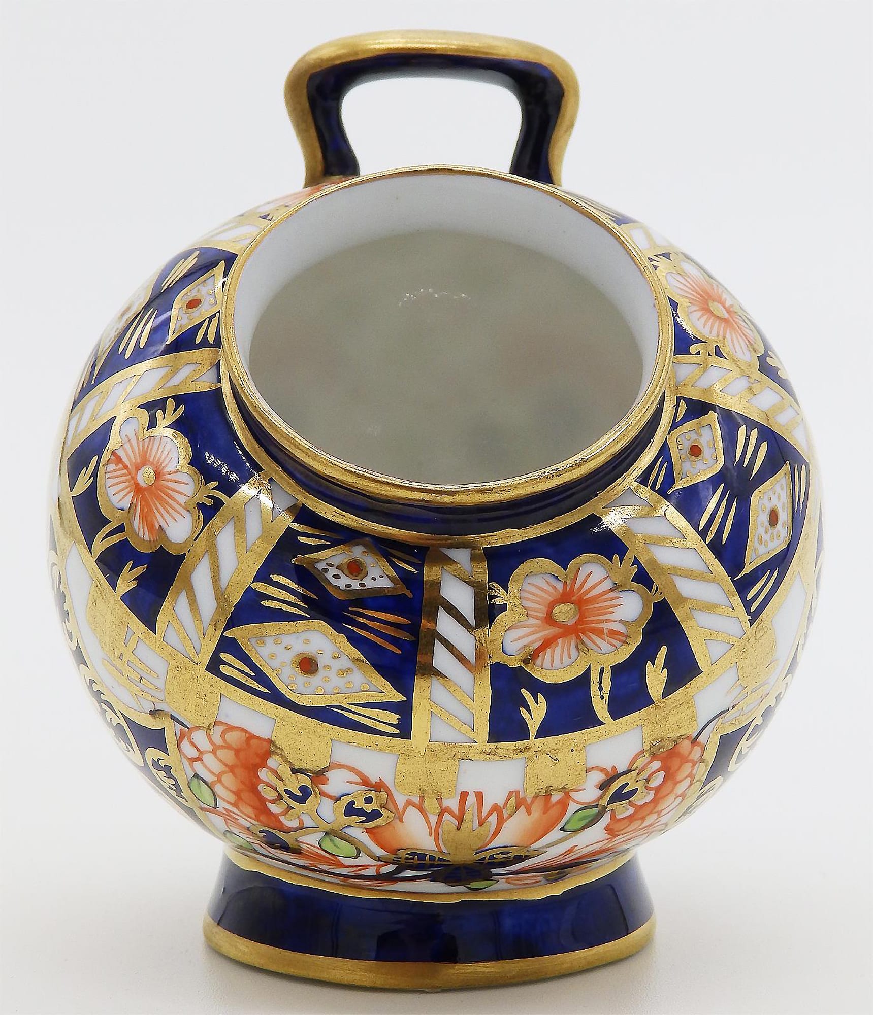 Antique English novelty Imari Royal Crown Derby porcelain Miniature Vase C.1920