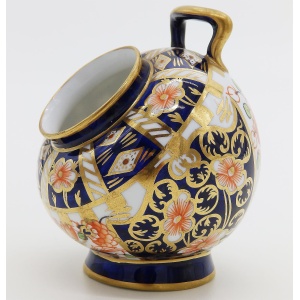 Antique English novelty Imari Royal Crown Derby porcelain Miniature Vase C.1920