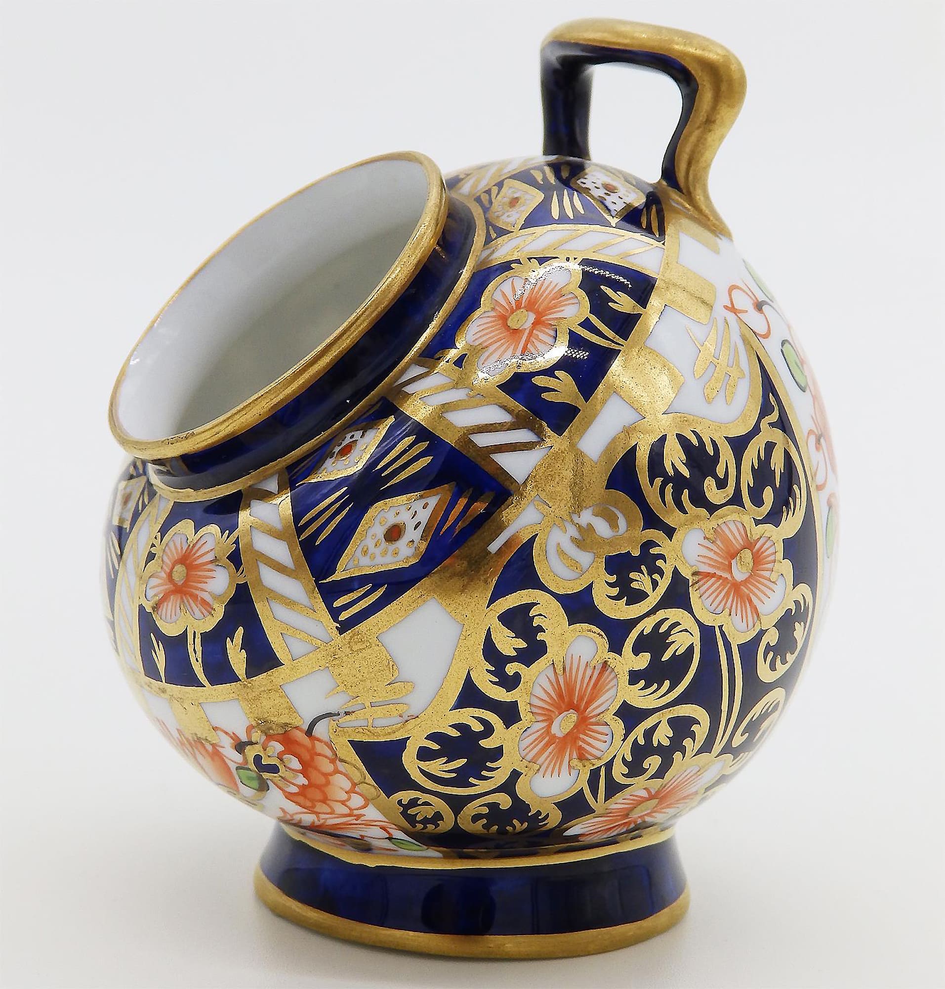 Antique English novelty Imari Royal Crown Derby porcelain Miniature Vase C.1920