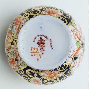 Antique English novelty Imari Royal Crown Derby porcelain Miniature Vase C.1920